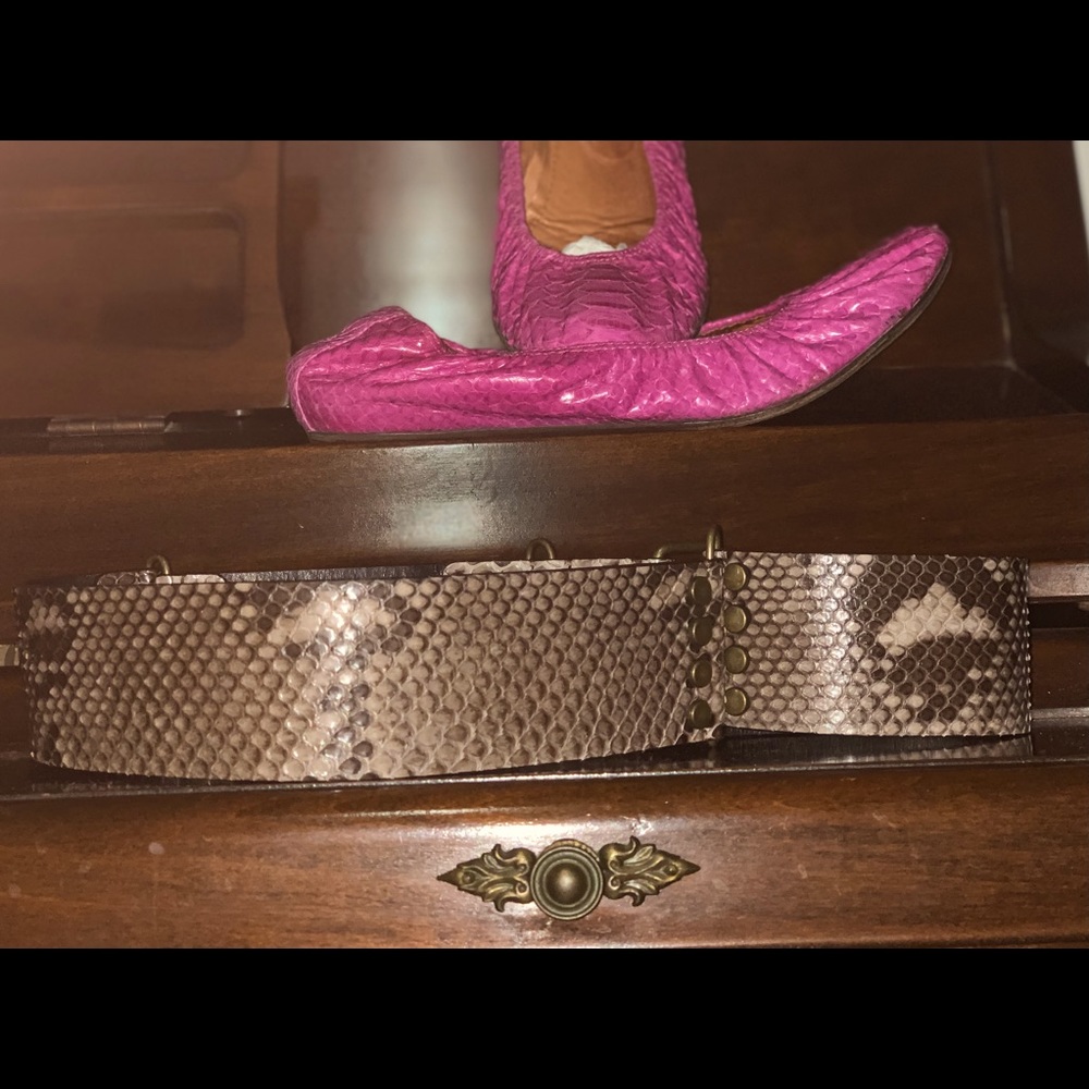 Lanvin, Women’s Taupe Python Belt, Sz 32, LKNW